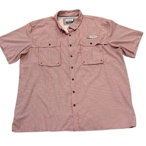 Magellan Outdoors Fish‎ Gear shirt 2XL Red Check Fishing Beach Relaxed Fit XXL